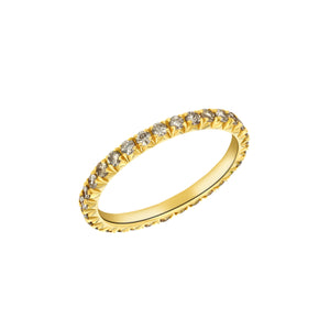 French Pave Eternity Ring with Champagne Diamonds
