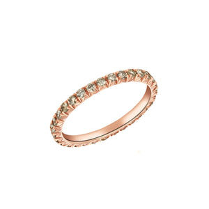 French Pave Eternity Ring with Champagne Diamonds